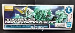 MG 1/100 Gundam Base Unicorn Gundam Luminous Crystal Body Model Kit Japan