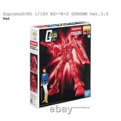 Supreme MG 1/100 RX-78-2 GUNDAM Ver. 3.0 Action Figure Red BANDAI NEW with Box