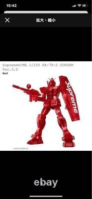 Supreme MG 1/100 RX-78-2 GUNDAM Ver. 3.0 Action Figure Red Model Kits Gunpla JPN