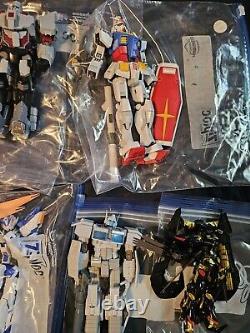 Used gundam action figures lot