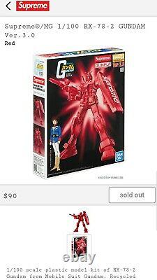Supreme Mg 1/100 Rx-78-2 Gundam Ver. 3.0 Action Figure Red Order Confirmé