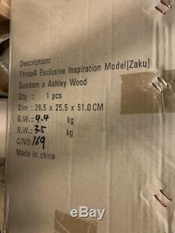 Threea Ashley Wood Bandai 1/6 Gundam Zaku Énorme Mib Wwr Mint Robot Avec L'affiche