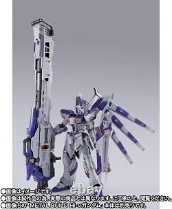 Traduisez ce titre en français : Figurine METAL BUILD Hi-Nu Gundam avec ensemble d'options Hyper Mega Bazooka Launcher.
